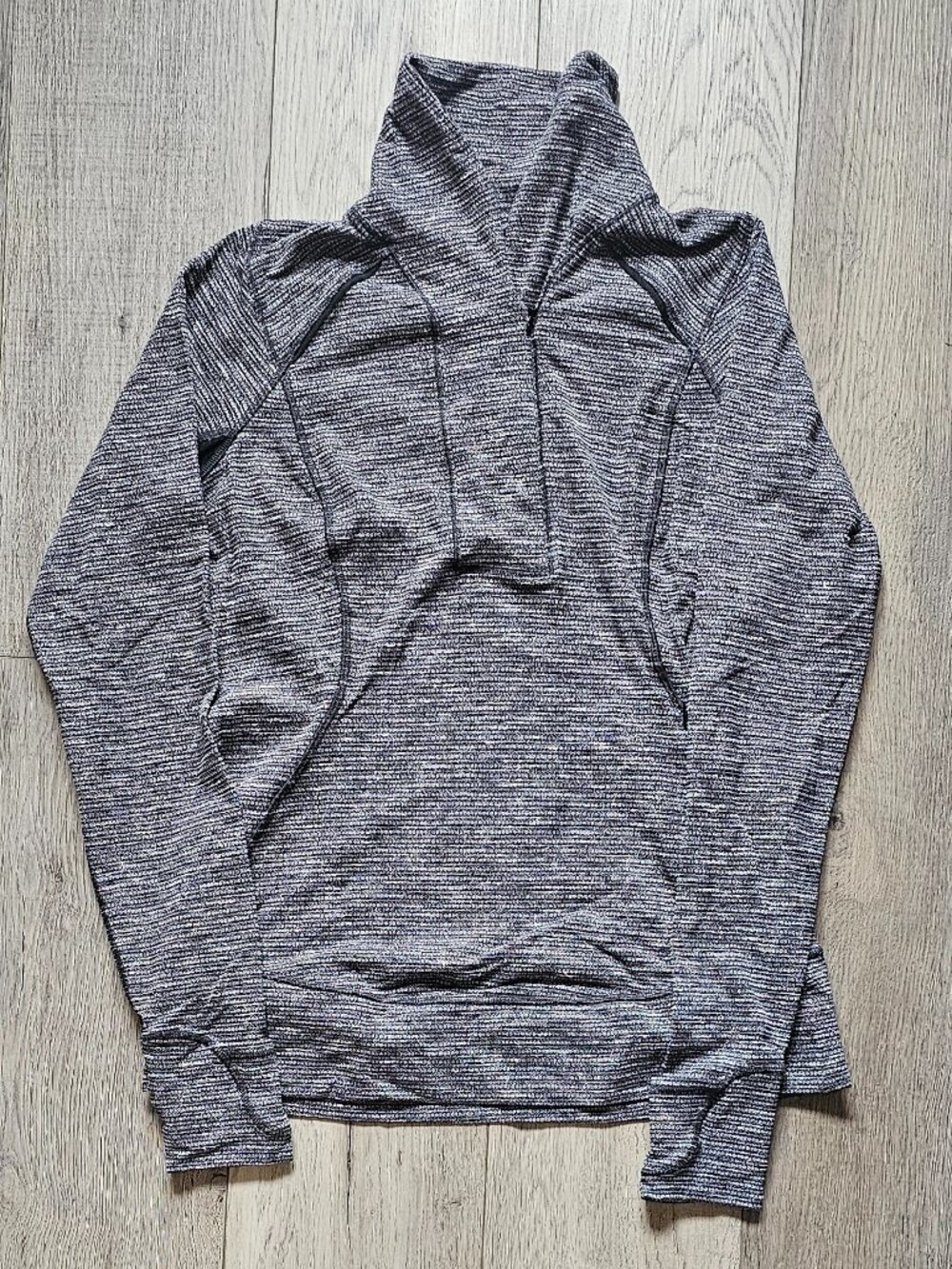 Lululemon Cowl Neck Long Sleeve Pullover Sweatshirt Space Dye Grey Womens 4-6